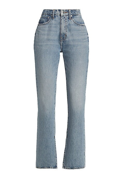 Chic Split-Hem Denim Trousers