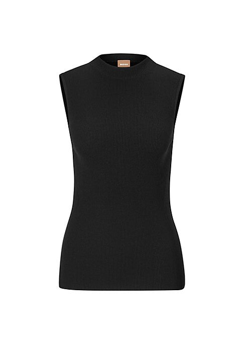 Ribbed Mock Neck Top
