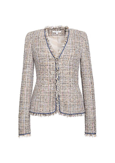 Fringe Denim Tweed Jacket