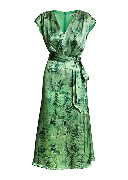 Wavy Silk Wrap Dress