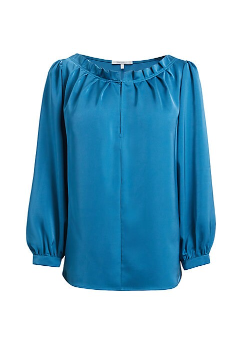 Elegant Satin Boat Blouse