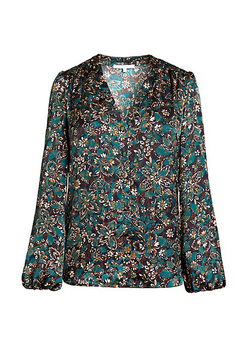 Vibrant Floral Puff Blouse
