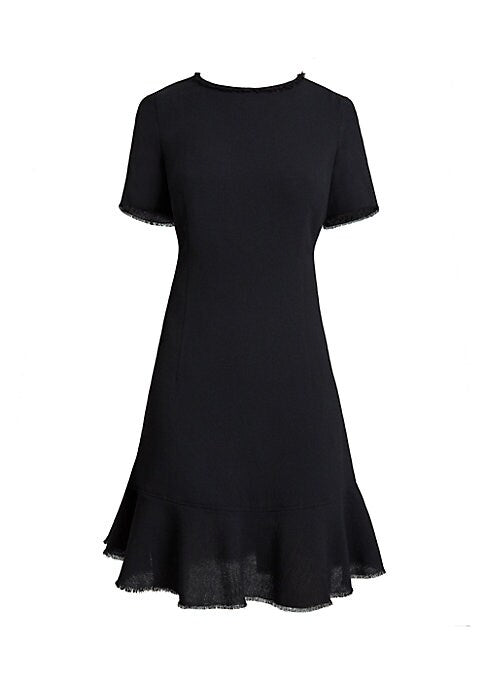 Fringe-Finished Wool Dress