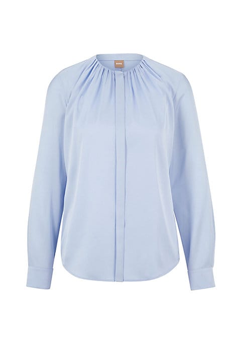 Elegant Rushed Silk Blouse