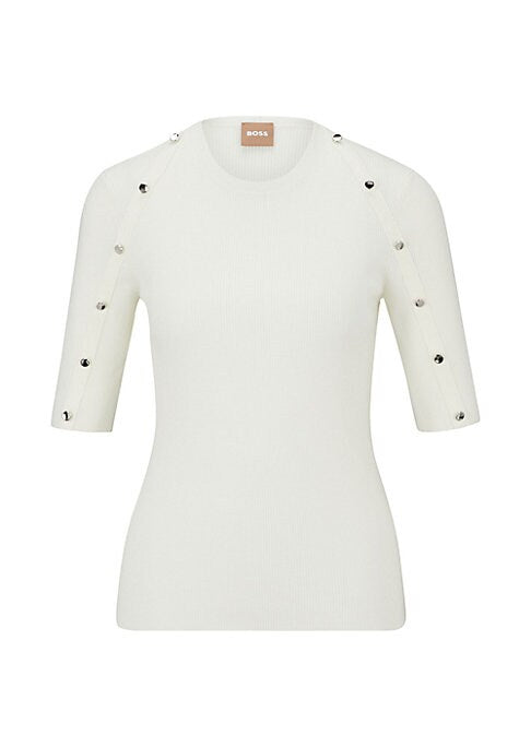 Chic Ribbed Button Sweater