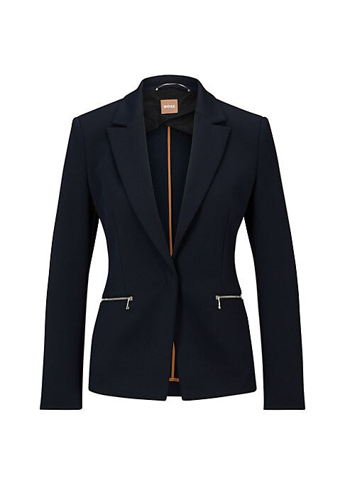 Zipped Twill Blazer