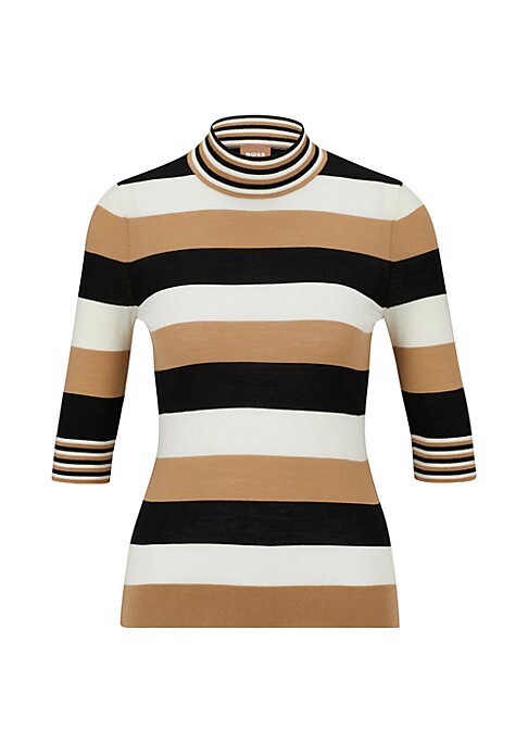 Block Stripe Cropped Sweater