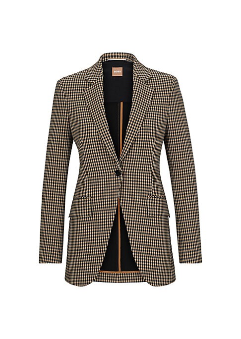 Chic Checked Stretch Blazer