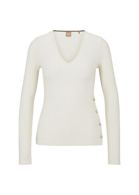 Buttoned V-Neck Top
