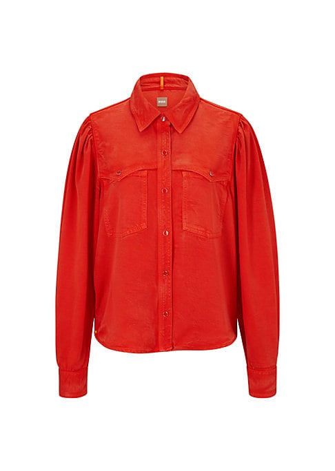 Chic Popper Closure Blouse