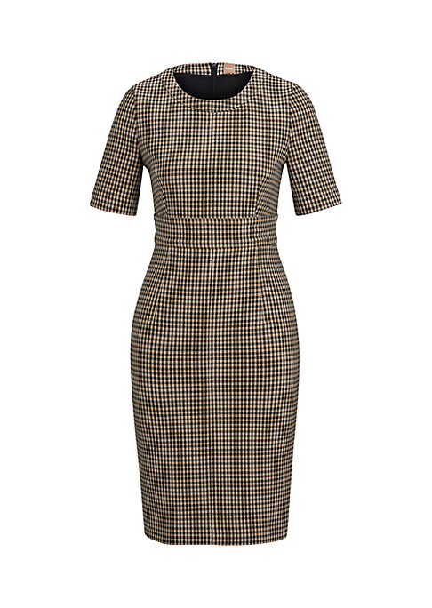 Chic Checked Business Dress