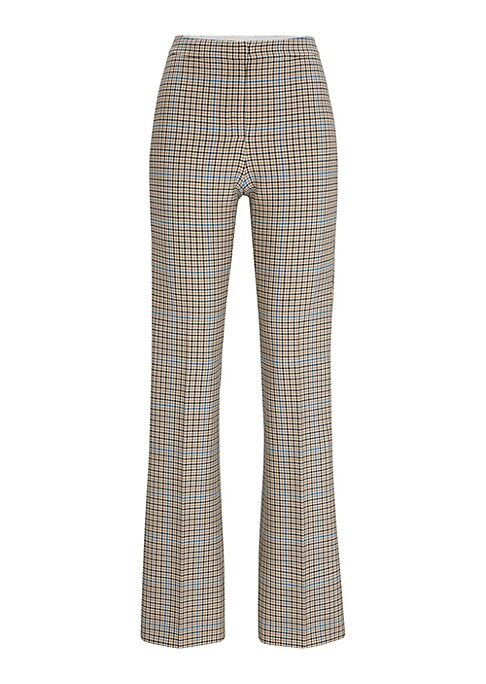 Chic Checked Bootcut Trousers