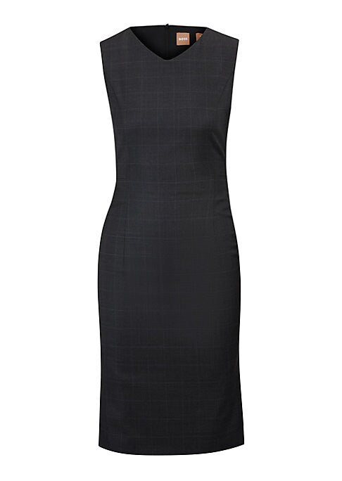 Chic Checked Business Dress