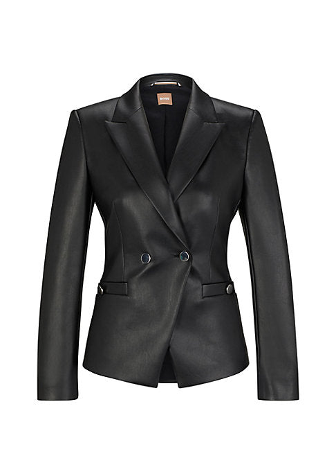 Chic Faux Leather Blazer
