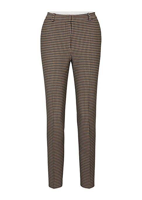 Chic Checked Cropped Trousers