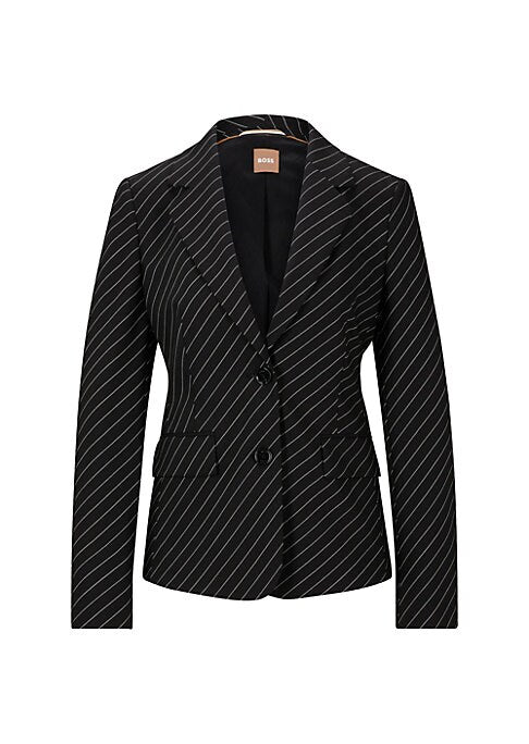 Striped Stretch Wool Blazer