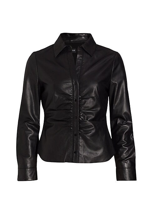 Ruching Luxe Leather Top