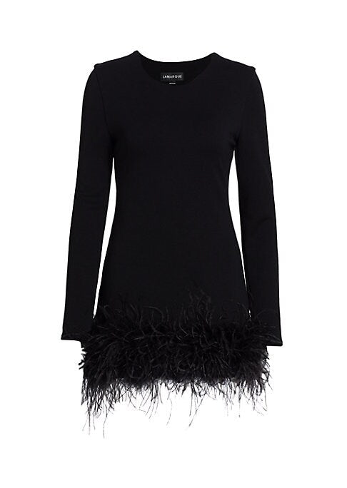 Feather Hem Knit Dress