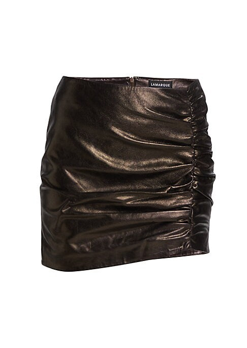 Shimmering Ruched Mini Skirt