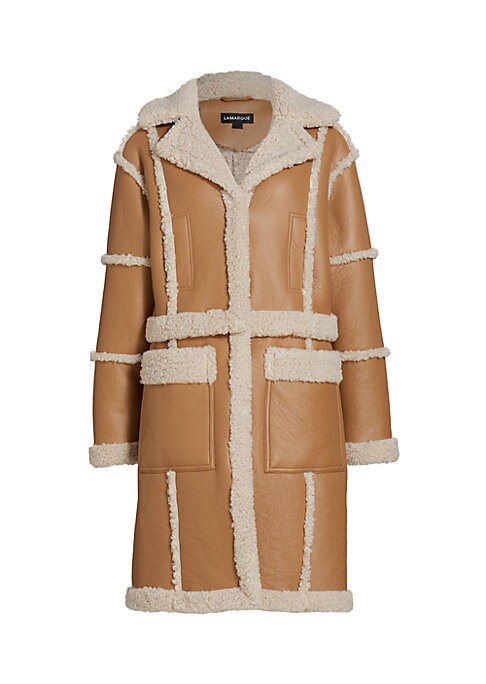 Vegan Leather Shearling Coat