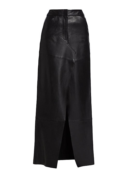 Luxe Leather High-Slit Skirt