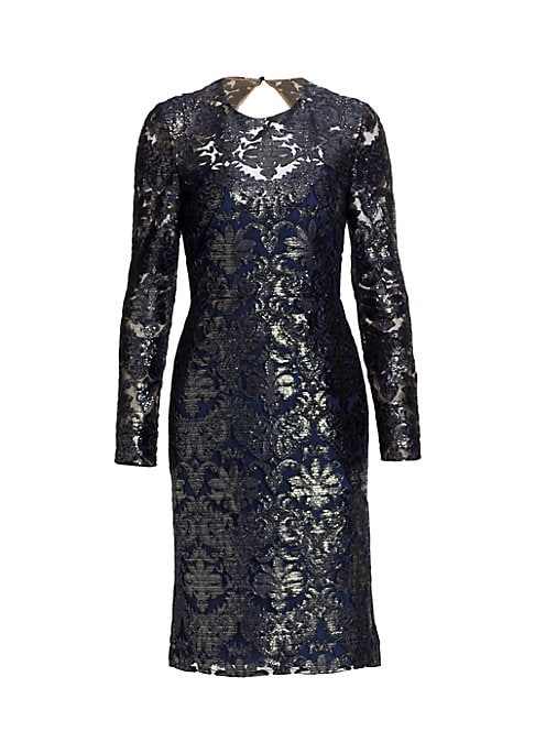 Metallic Lace Cocktail Dress