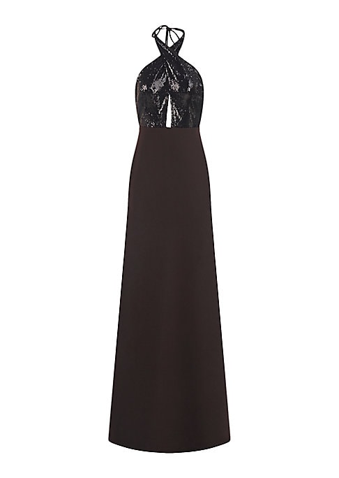 Glistening Halter Cutout Gown