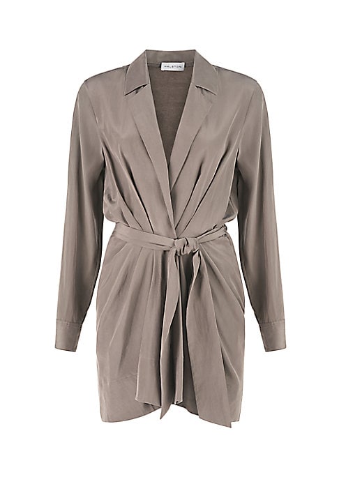 Elegant Gathered V-Neck Dress