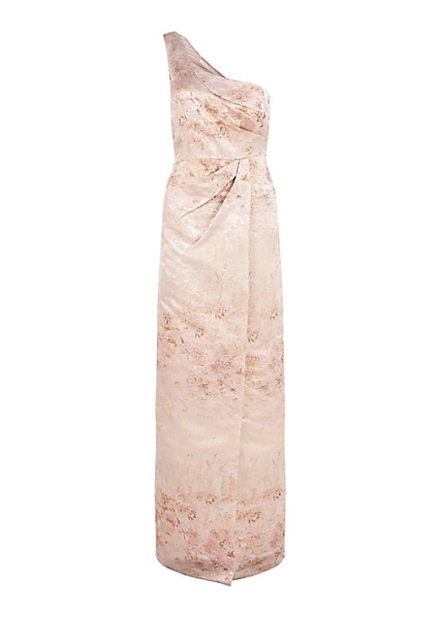 Metallic One-Shoulder Gown