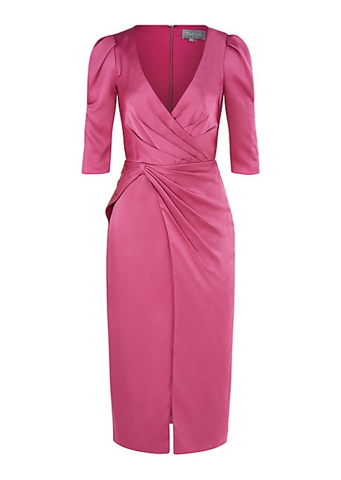 Lustrous Wrap Cocktail Dress