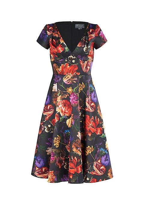 Floral A-Line Cocktail Dress