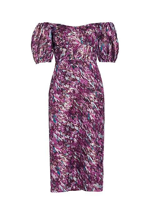 Puffed Elegance Midi Dress