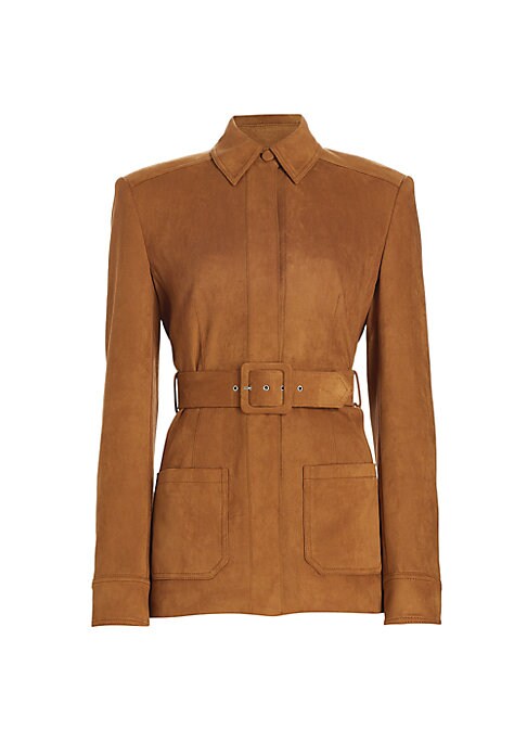 Chic Ultrasuede Belted Jacket