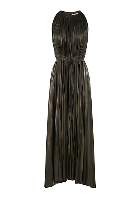 Chic Pleated Vegan Dress