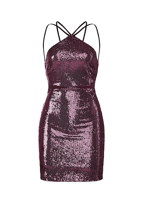 Glimmering Cutout Mini Dress