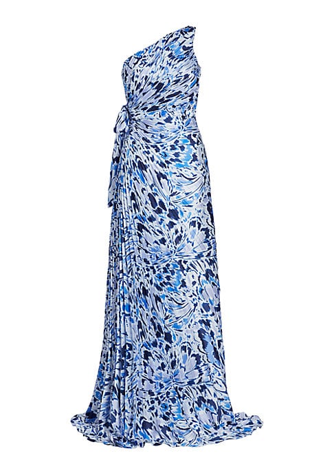 Chic Floral Pleat Gown
