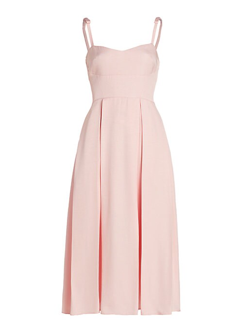 Sweetheart Pleat Midi Dress