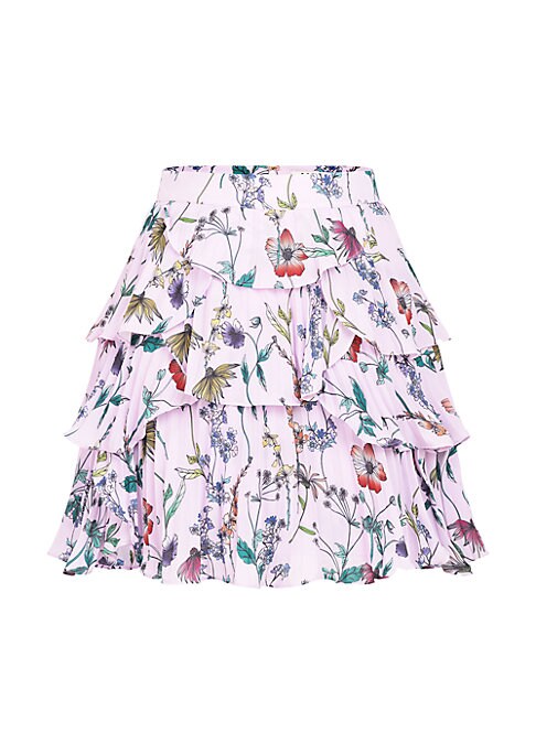 Floral Ruffle Mini Skirt