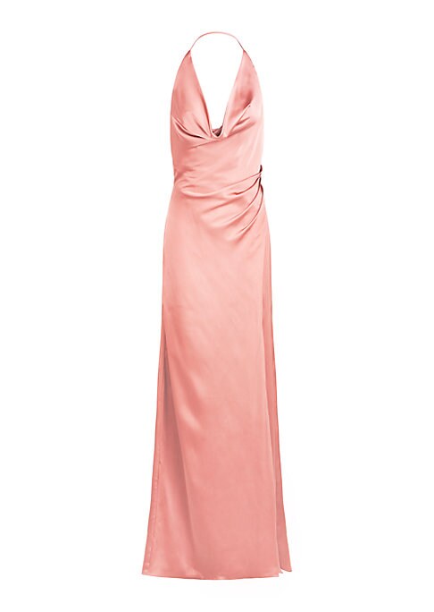 Satin Draped Cowl Gown