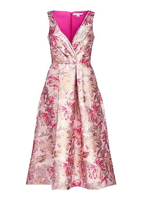 Metallic Floral Midi Dress