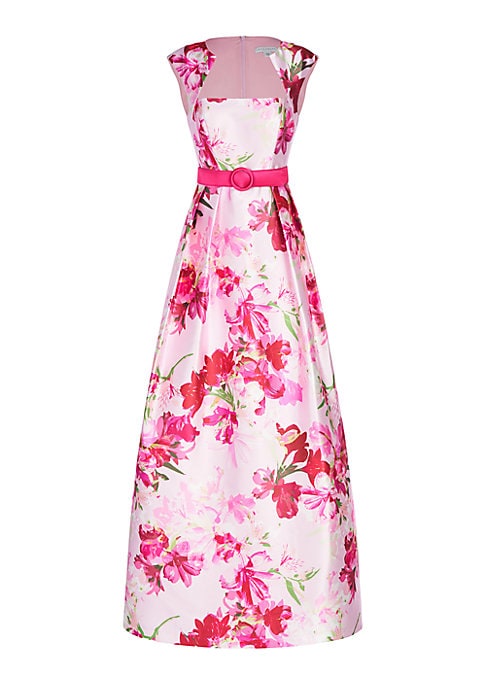 Vibrant Floral Mikado Dress