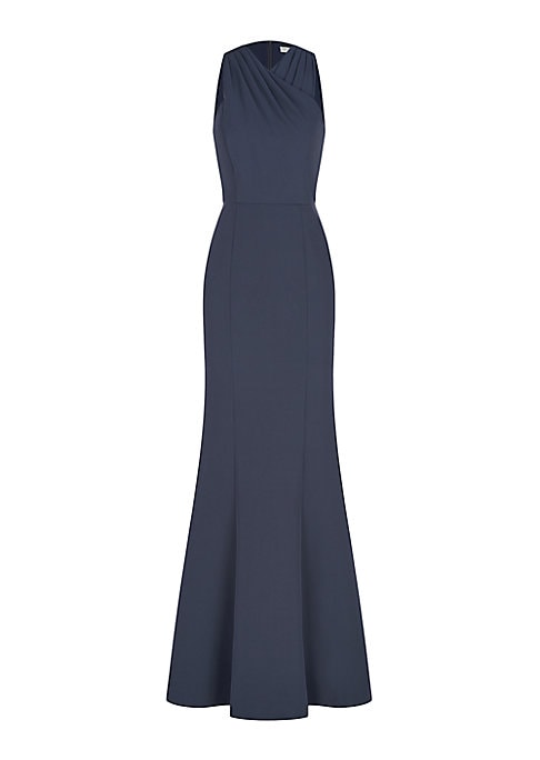 Flared Pleat Halter Gown