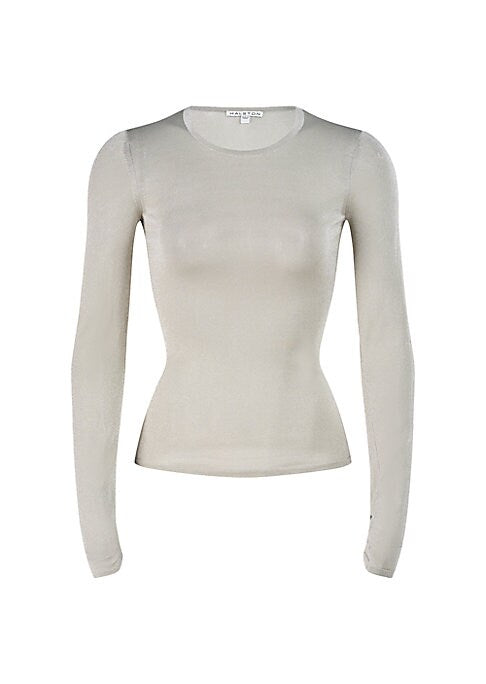 Shiny Fitted Crew Top