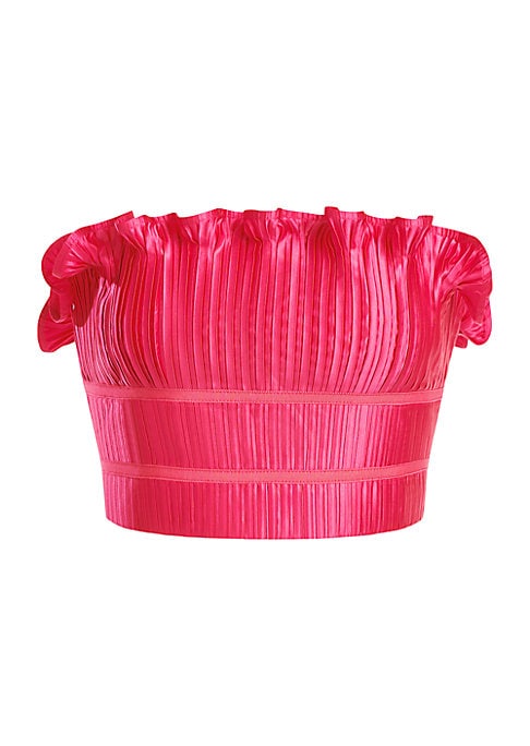 Ruffled Satin Crop Top