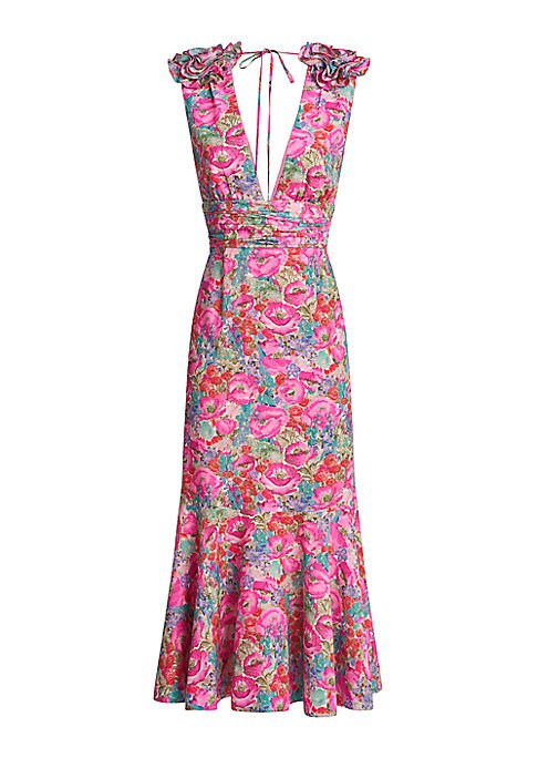Floral V-Neck Midi Dress