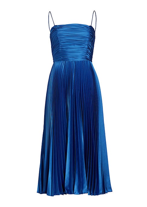Lustrous Pleat Midi Dress