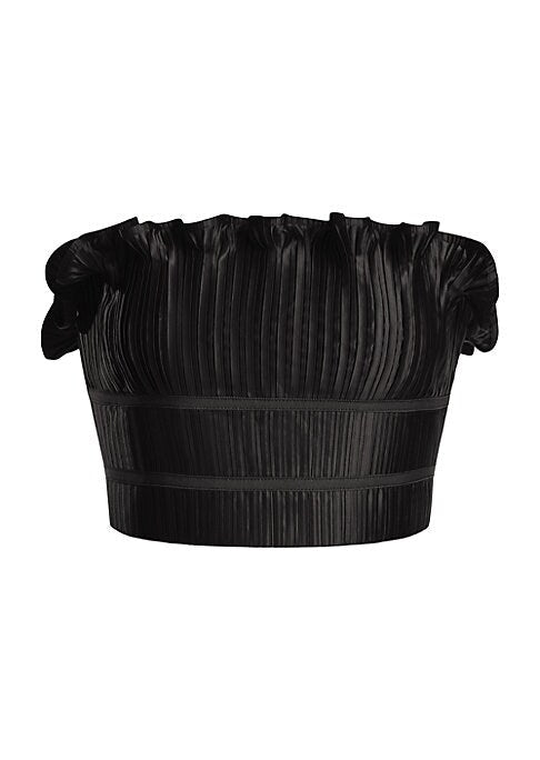 Ruffled Satin Crop Top