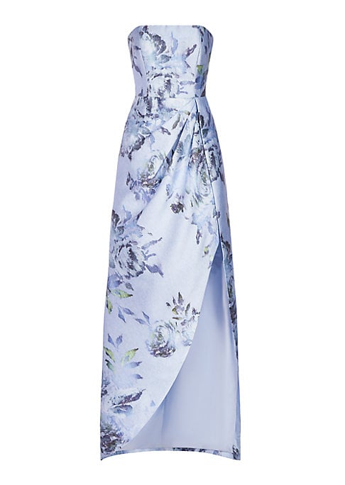 Floral Asymmetric Evening Dress