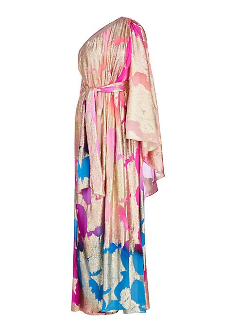 Metallic Flutter Evening Dress