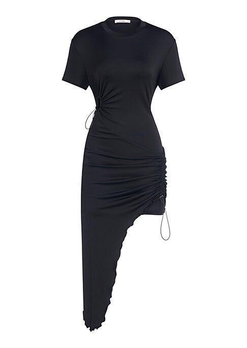 Asymmetric Drawstring Dress